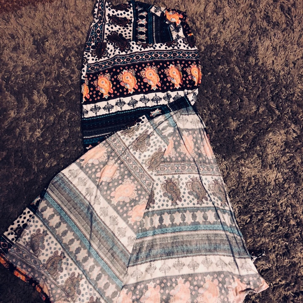 aztec pattern maxi skirt